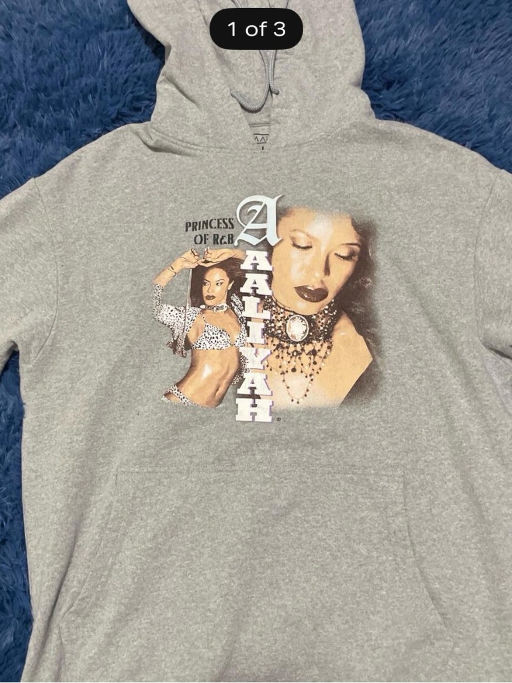 Aaliyah Graphic Pullover Hoodie - Gray
